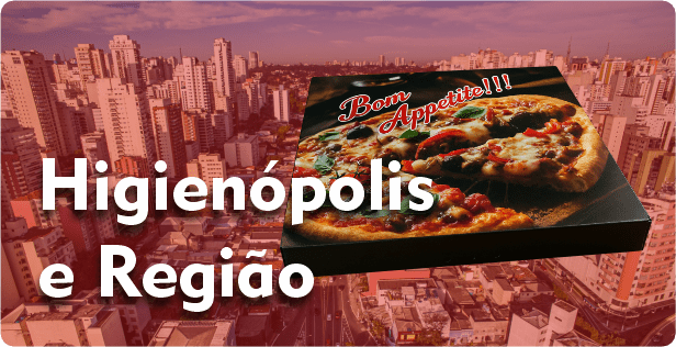 Caixa de Pizza Quadrada em Higienópolis